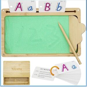 Montessori Wooden Sand Tray Writing Board Set